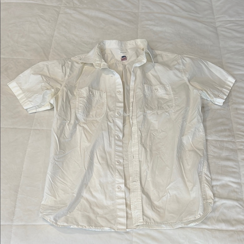 Old Navy Men's Casual Button Down Shirt - White